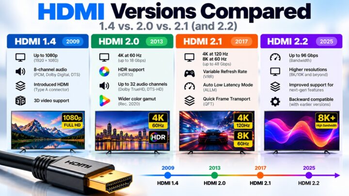 HDMI Versions Comparison Explained